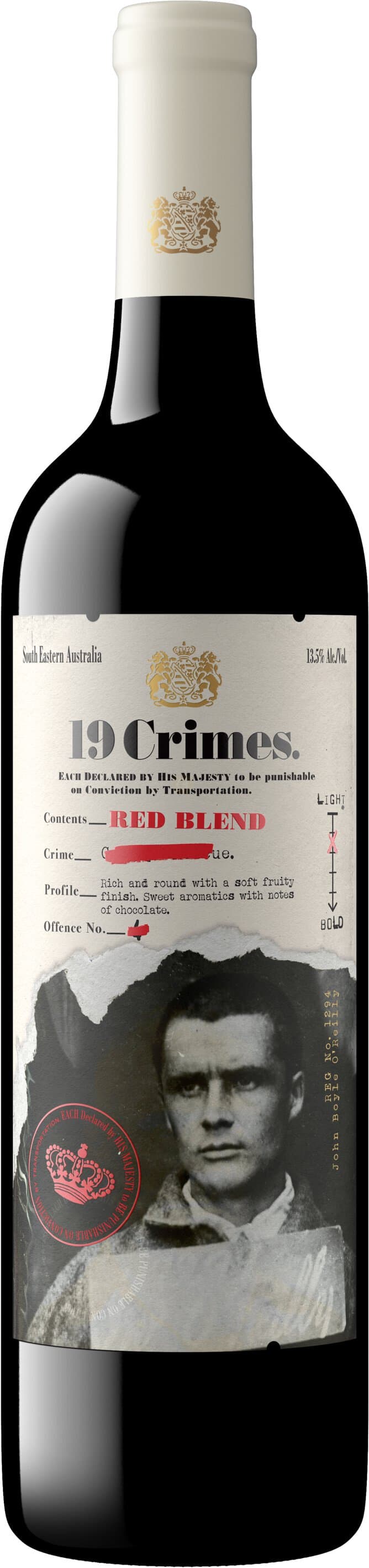 19 Crimes Red Wine Blend, Australia, 750mL