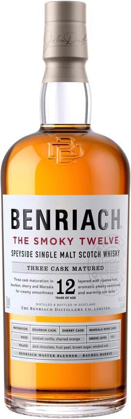 Benriach The Smoky Twelve Speyside Single Malt Scotch Whisky, 750mL