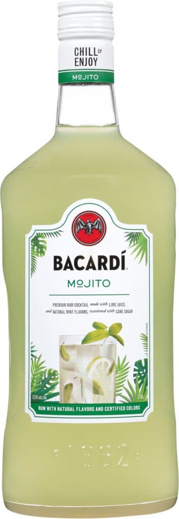 BACARDI Mojito Ready to Serve Premium Rum Cocktail, 1.75L