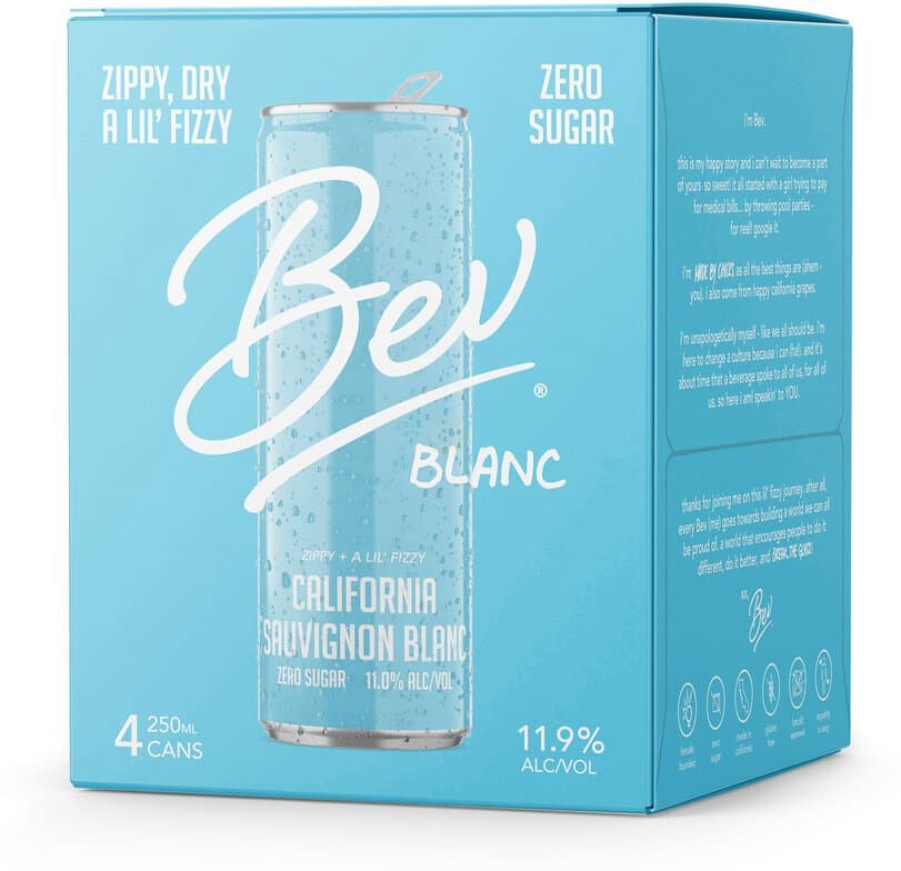 Bev Blanc California Sauvignon Blanc White Wine, 250mL
