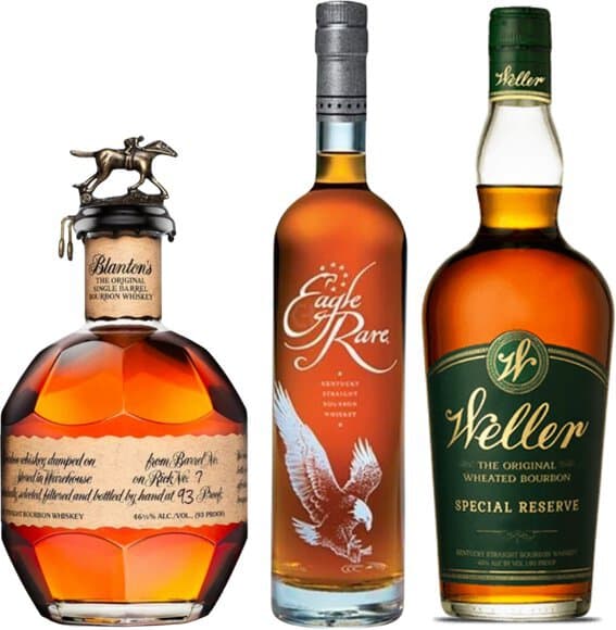 Eagle Rare, Weller Special Reserve, Blantons Single Barrel