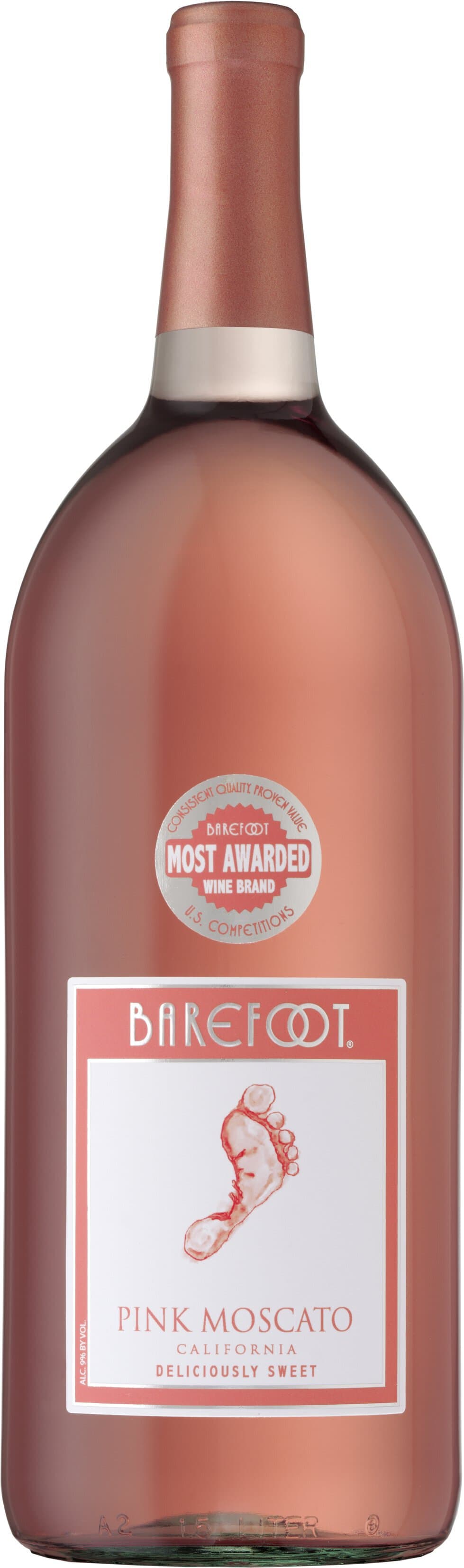 Barefoot Cellars Pink Moscato Wine, 1.5L