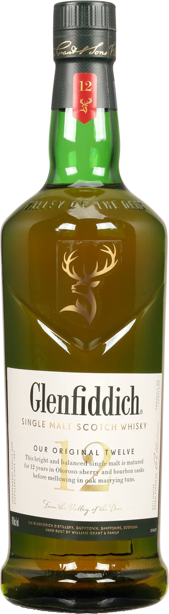 Glenfiddich 12 Year Old Single Malt Scotch Whisky, 1L