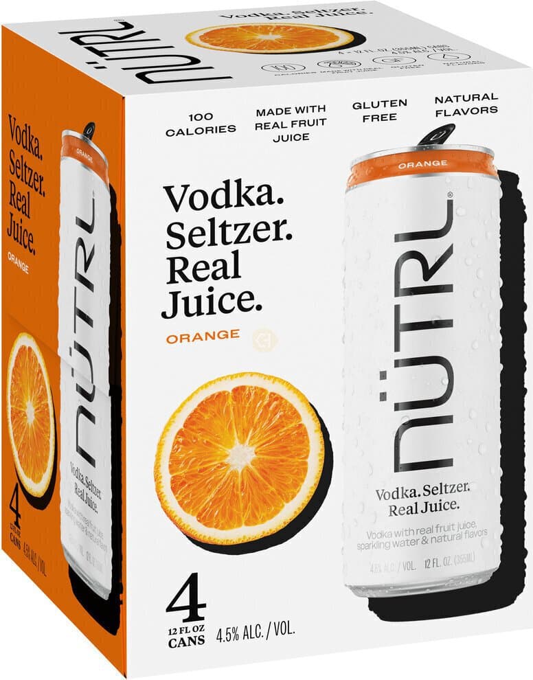 Nutrl Vodka Seltzer Orange, 887mL