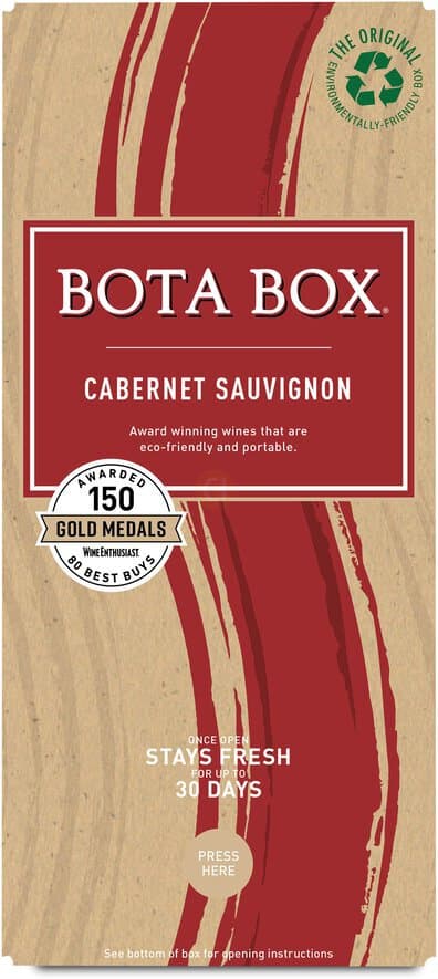 Bota Box Cabernet Sauvignon Red Wine, 3L (Equals 4 x 750mL Glass Bottles) 13% ABV, 3L