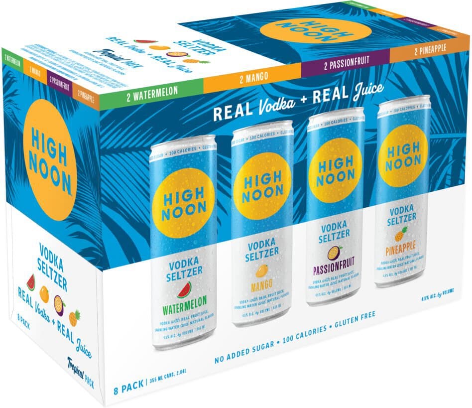 High Noon Tropical Pack Vodka Hard Seltzer Variety Pack 8, 750mL