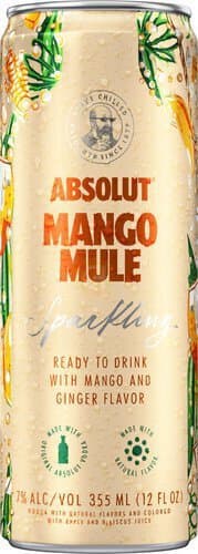Absolut Mango Mule RTD Cocktail Cans, 355mL