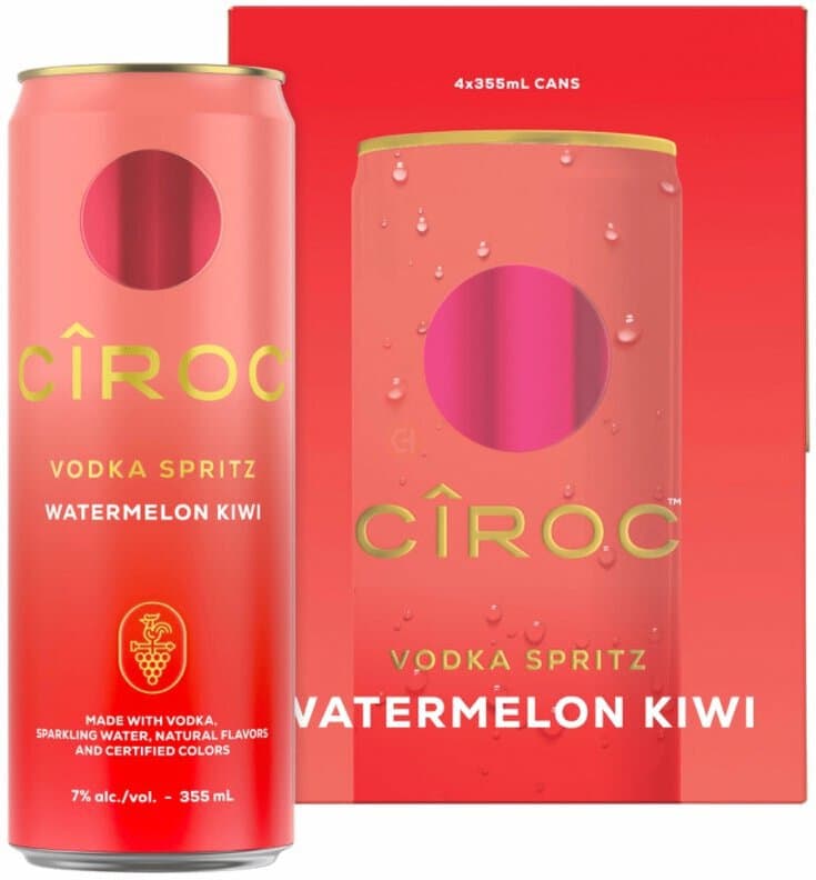 Ciroc Cocktail Vodka Spritz Watermelon Kiwi, 355mL