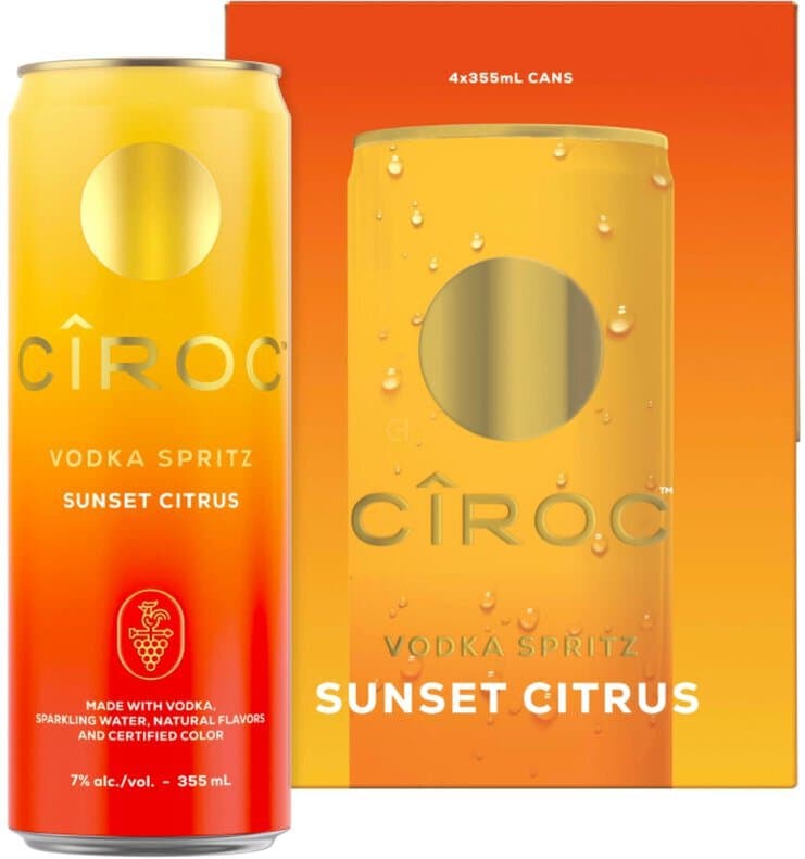 Ciroc Cocktail Vodka Spritz Sunset Citrus, 355mL