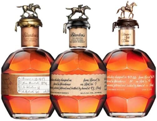 Blanton's Straight From The Barrel, Gold, & Single Barrel.