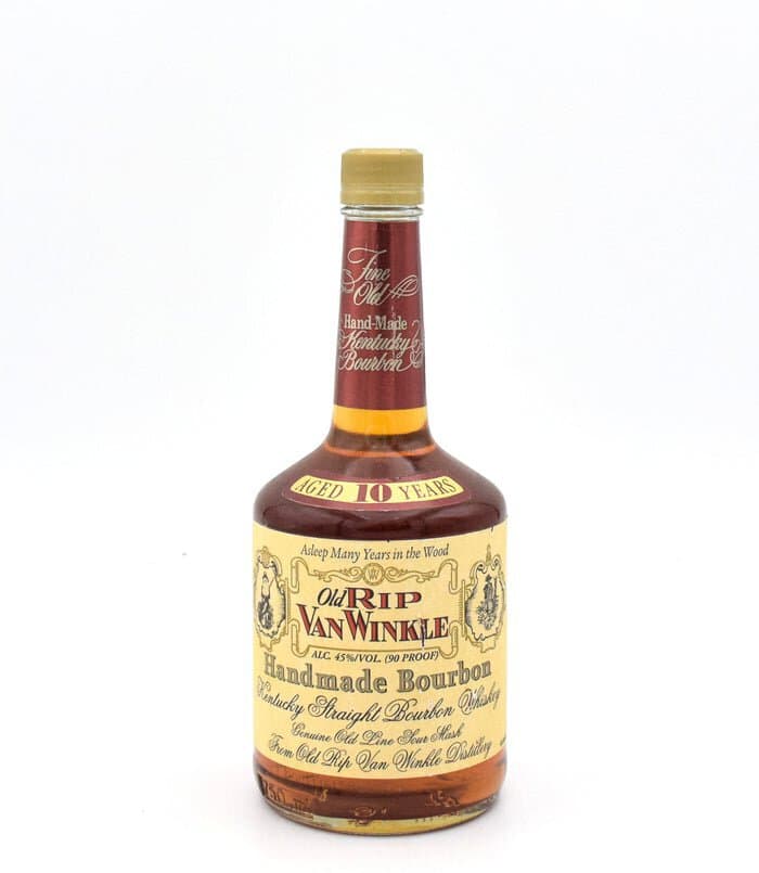 Pappy Van Winkle Old Rip Van Winkle Handmade 107 Proof 10 Year Oldld Bourbon Older Style Squat Bottling, 750mL
