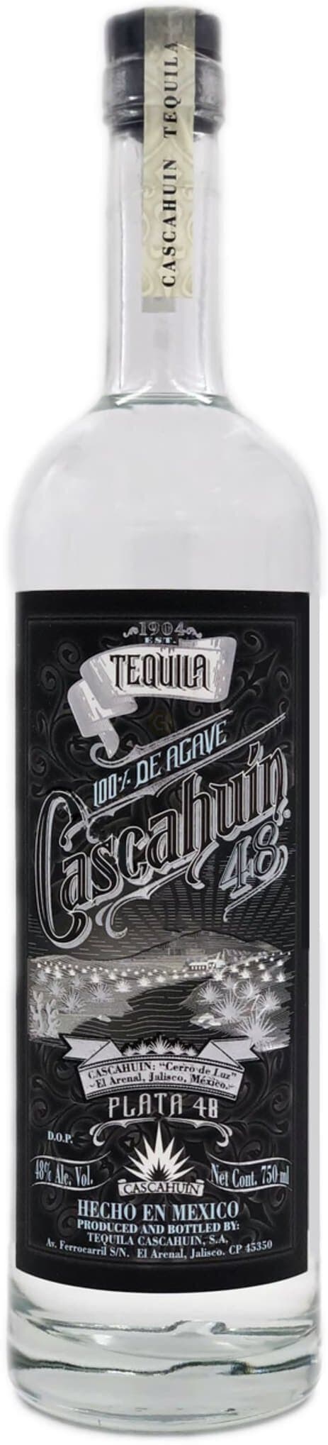 Cascahuin 48 Proof Plata Tequila, 750mL