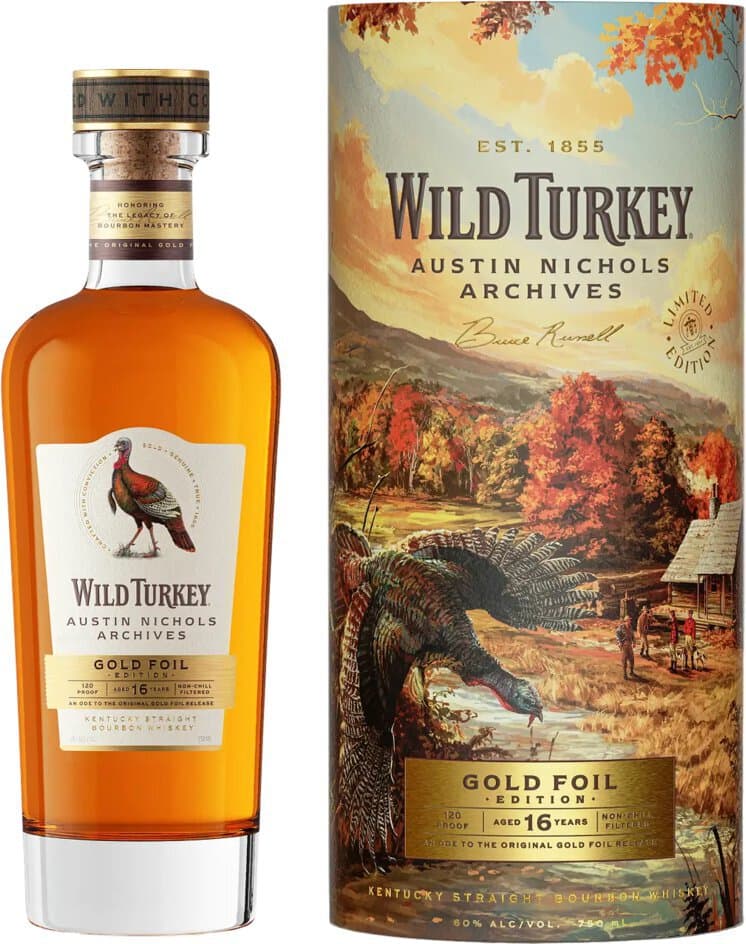 Wild Turkey 16 Year Old Gold Foil Kentucky Straight Bourbon Whiskey