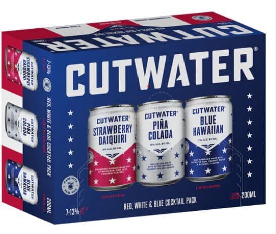Cutwater Red White Blue Cocktail Pack, 350mL