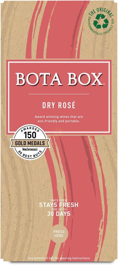 Bota Box Dry Rosé Wine, 3L (Equals 4 x 750mL Glass Bottles), 11.5% ABV, 3L